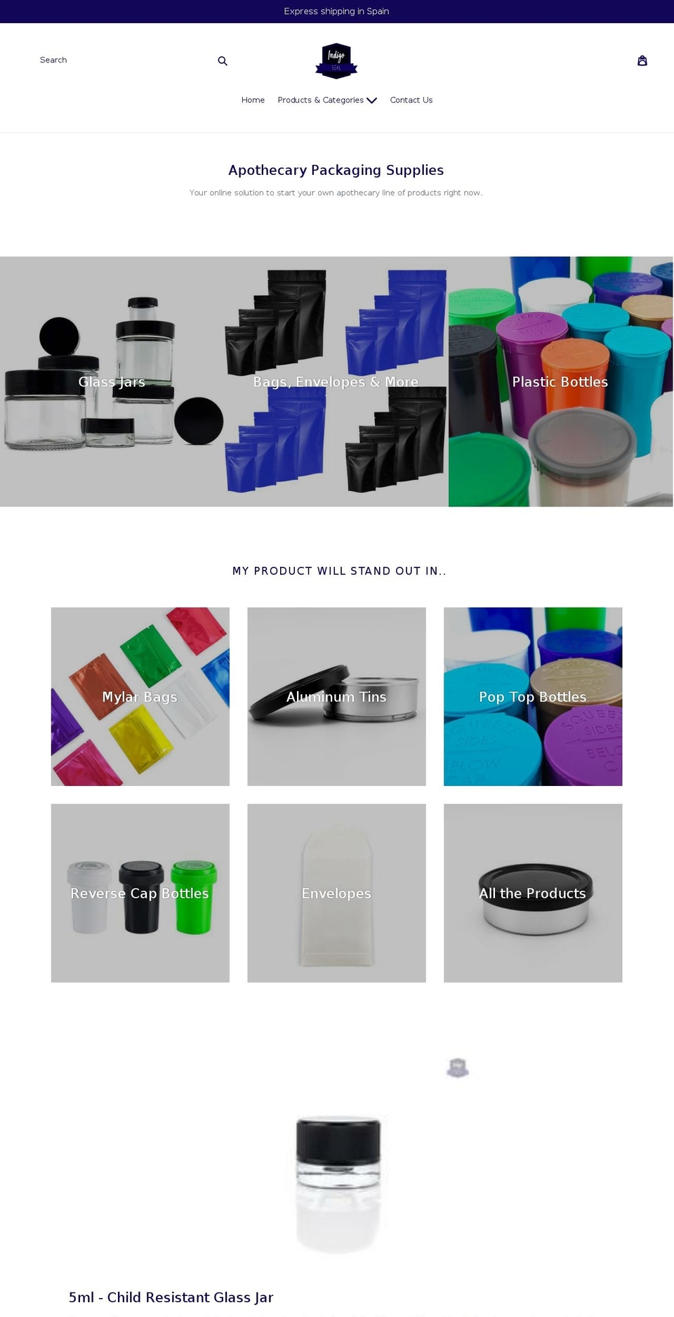 indigoseal.com — Shopify storefront screenshot