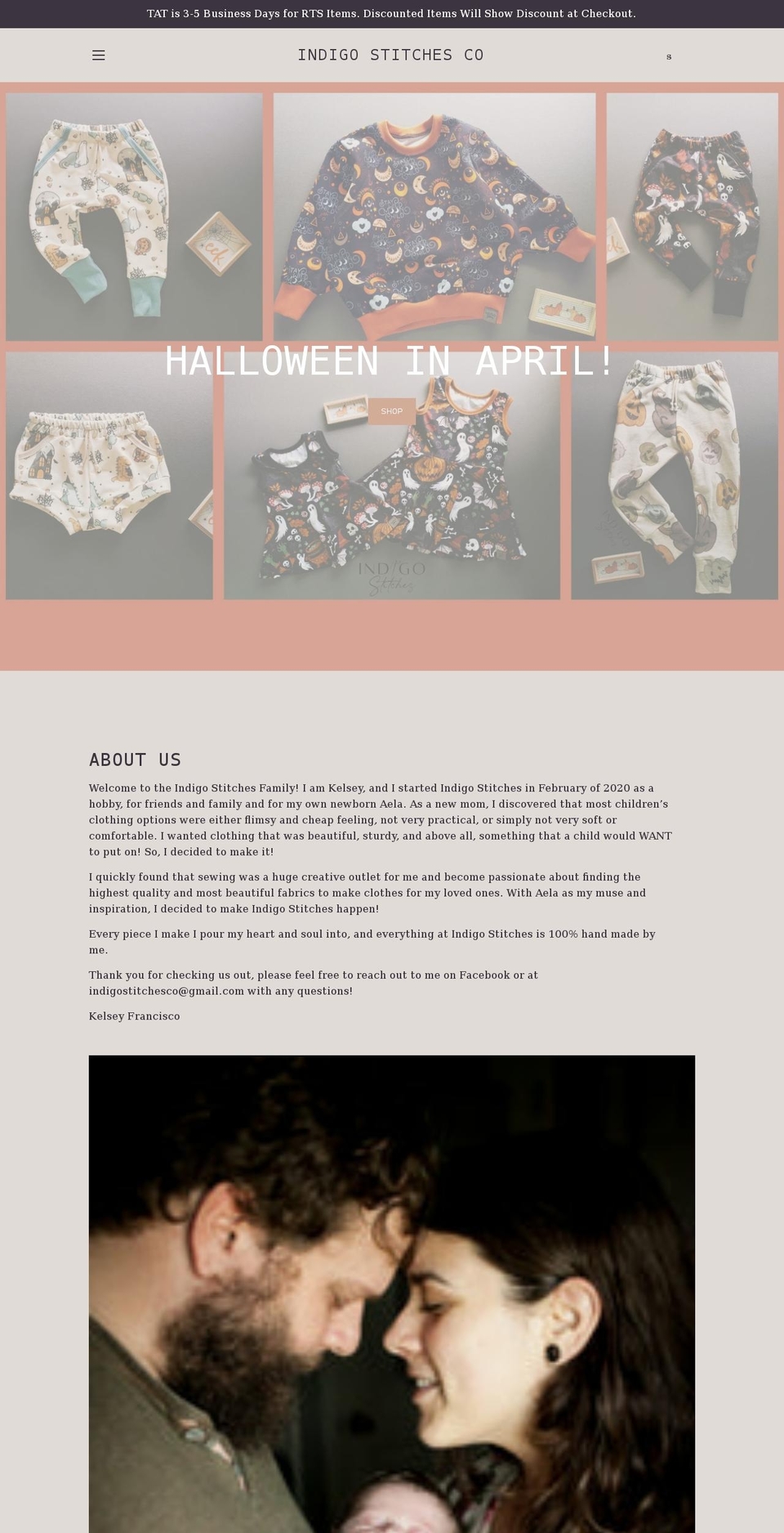 indigostitchesco.com shopify website screenshot