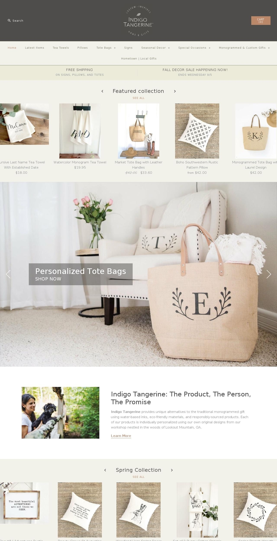 indigotangerine.com shopify website screenshot