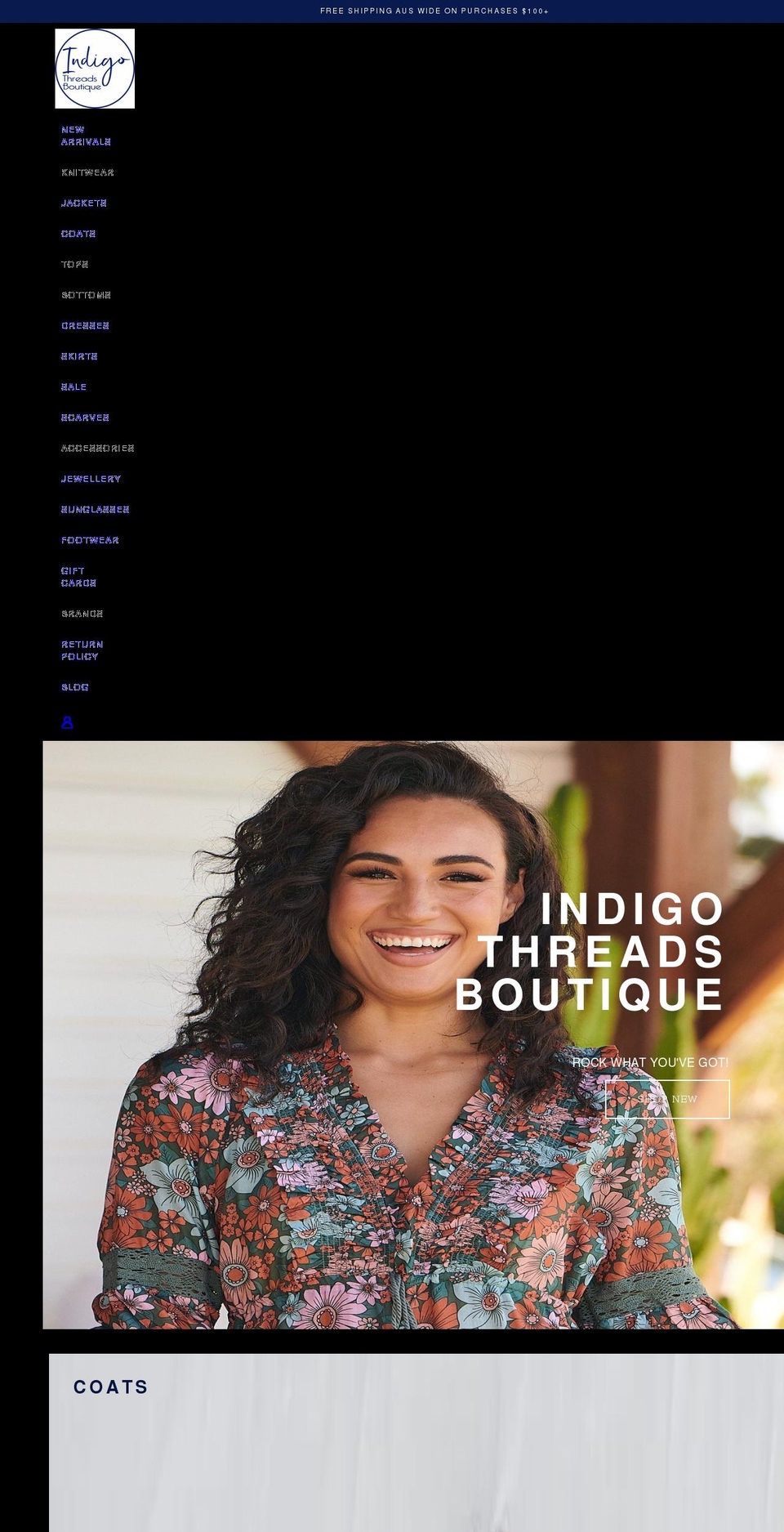 indigothreads.com.au shopify website screenshot