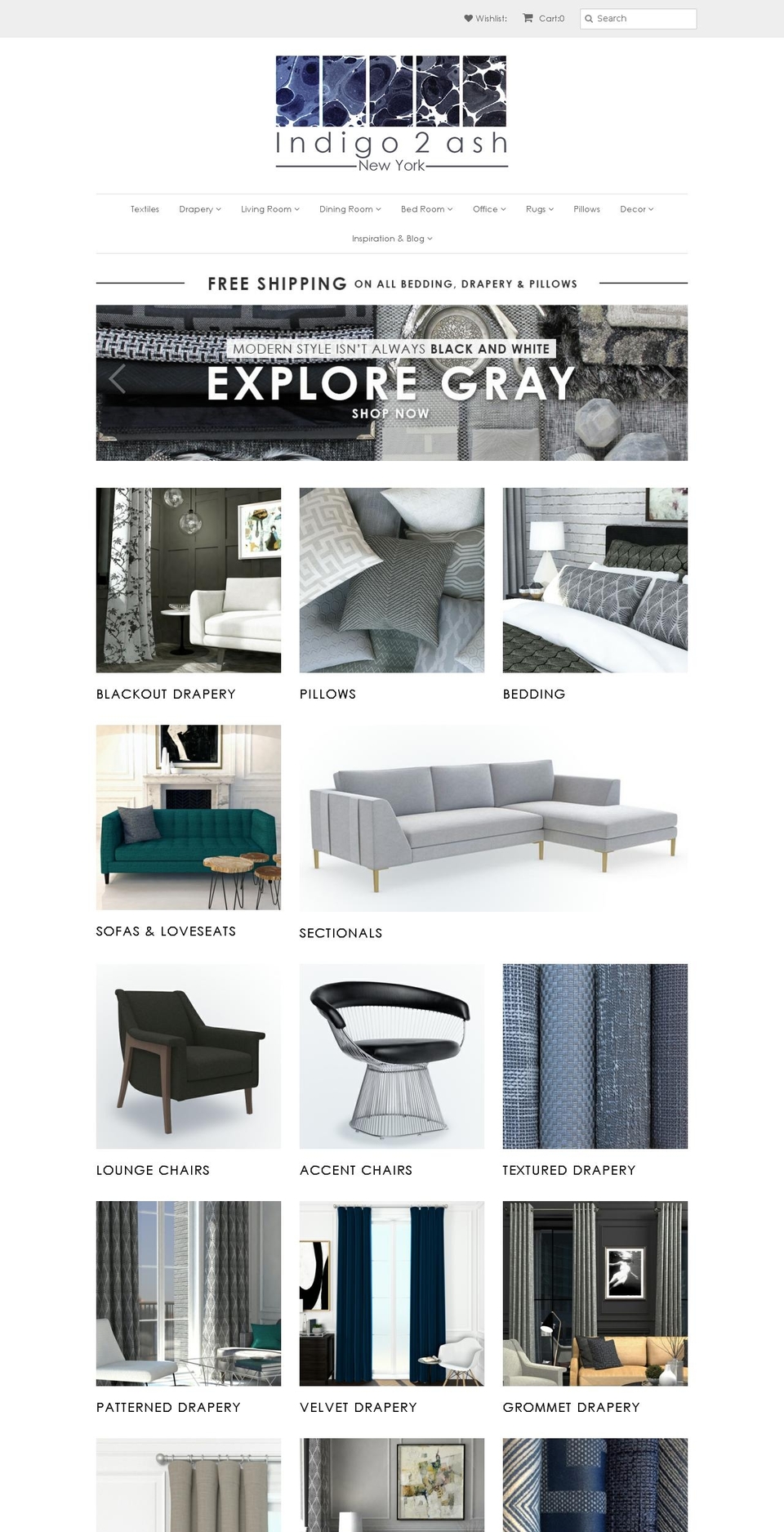 Indigo2ash - New home page Shopify theme site example indigotoash.com