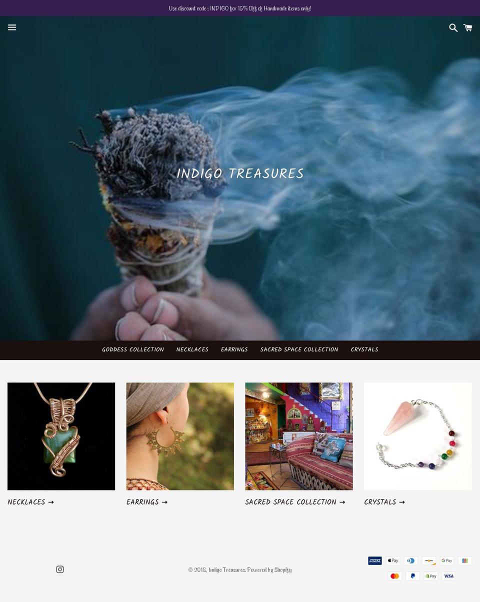indigotreasures.net shopify website screenshot