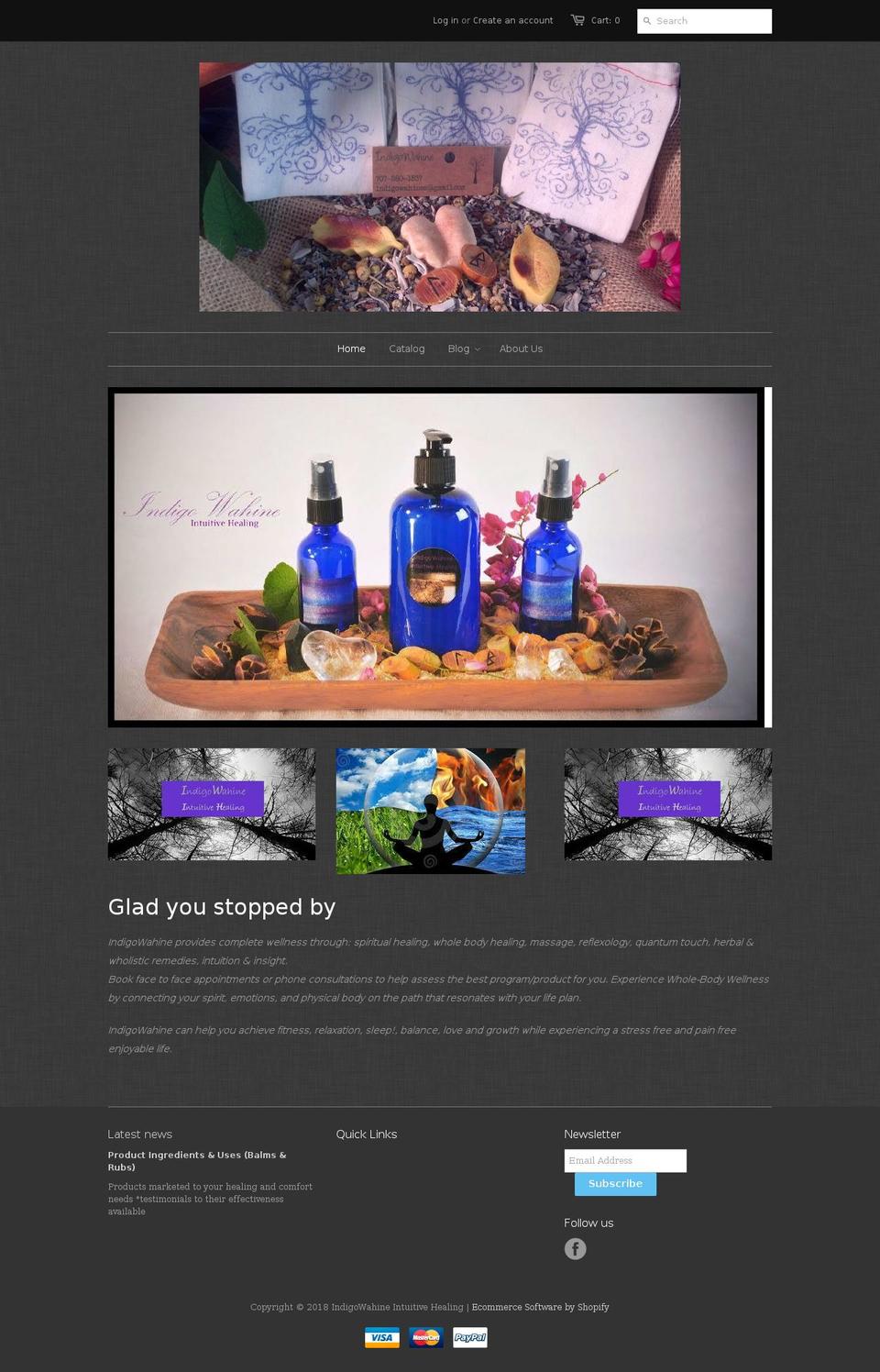 indigowahineintuitivehealing.com — Shopify storefront screenshot