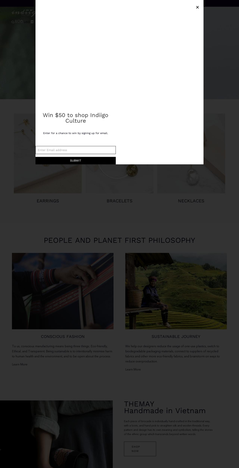 indiigoculture.com — Shopify storefront screenshot