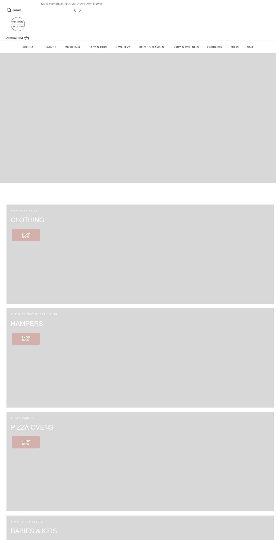 inditribecollective.com.au shopify website screenshot