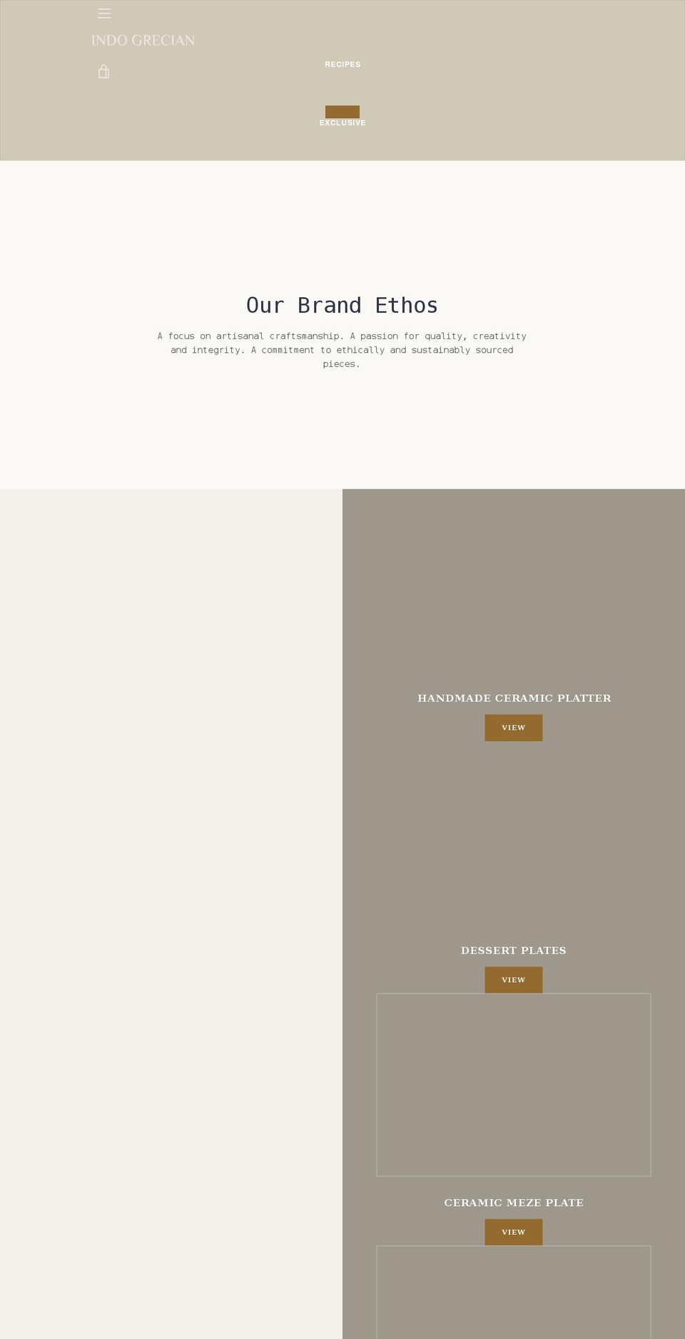 indogrecian.com shopify website screenshot