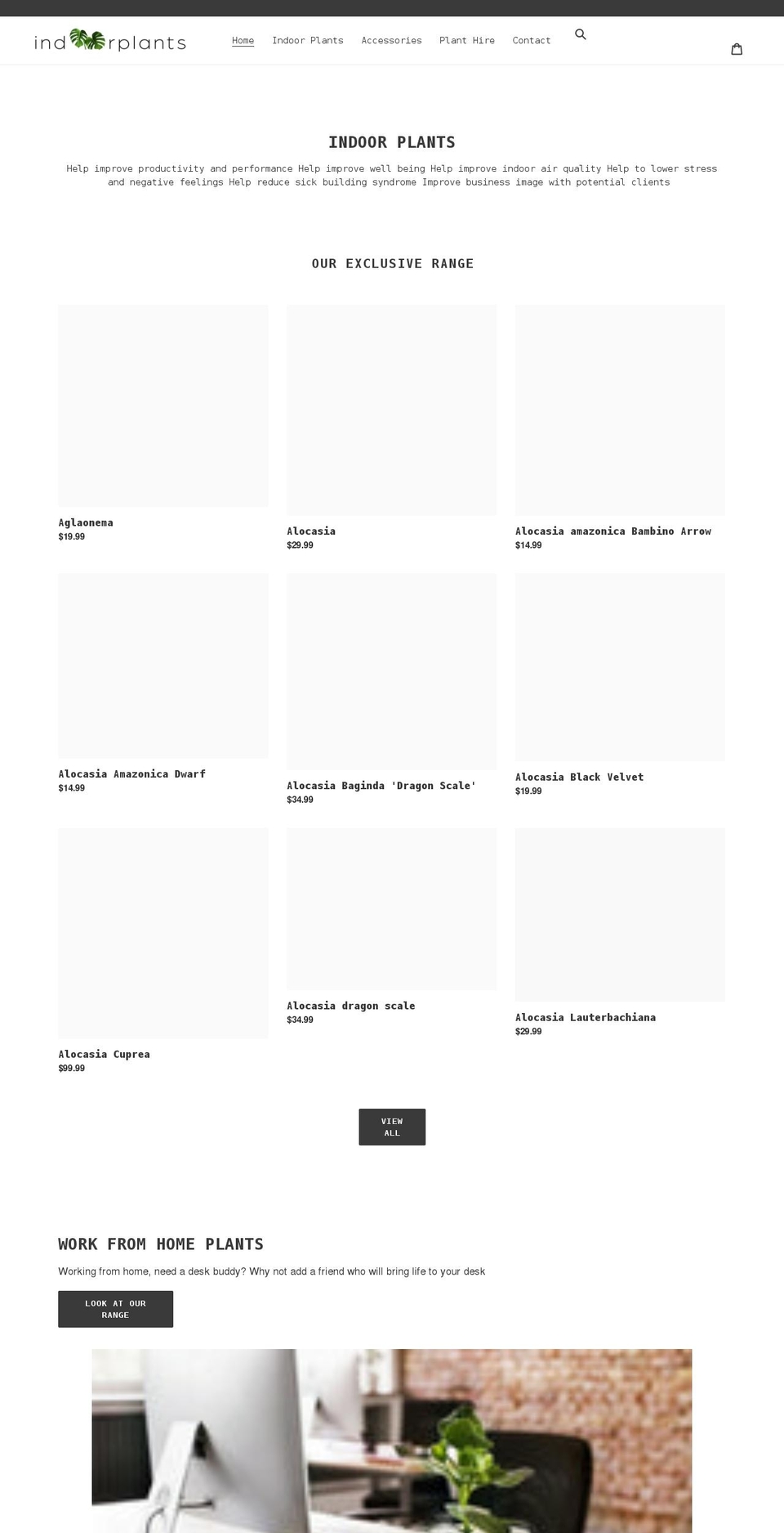 indoorplants.com.au shopify website screenshot