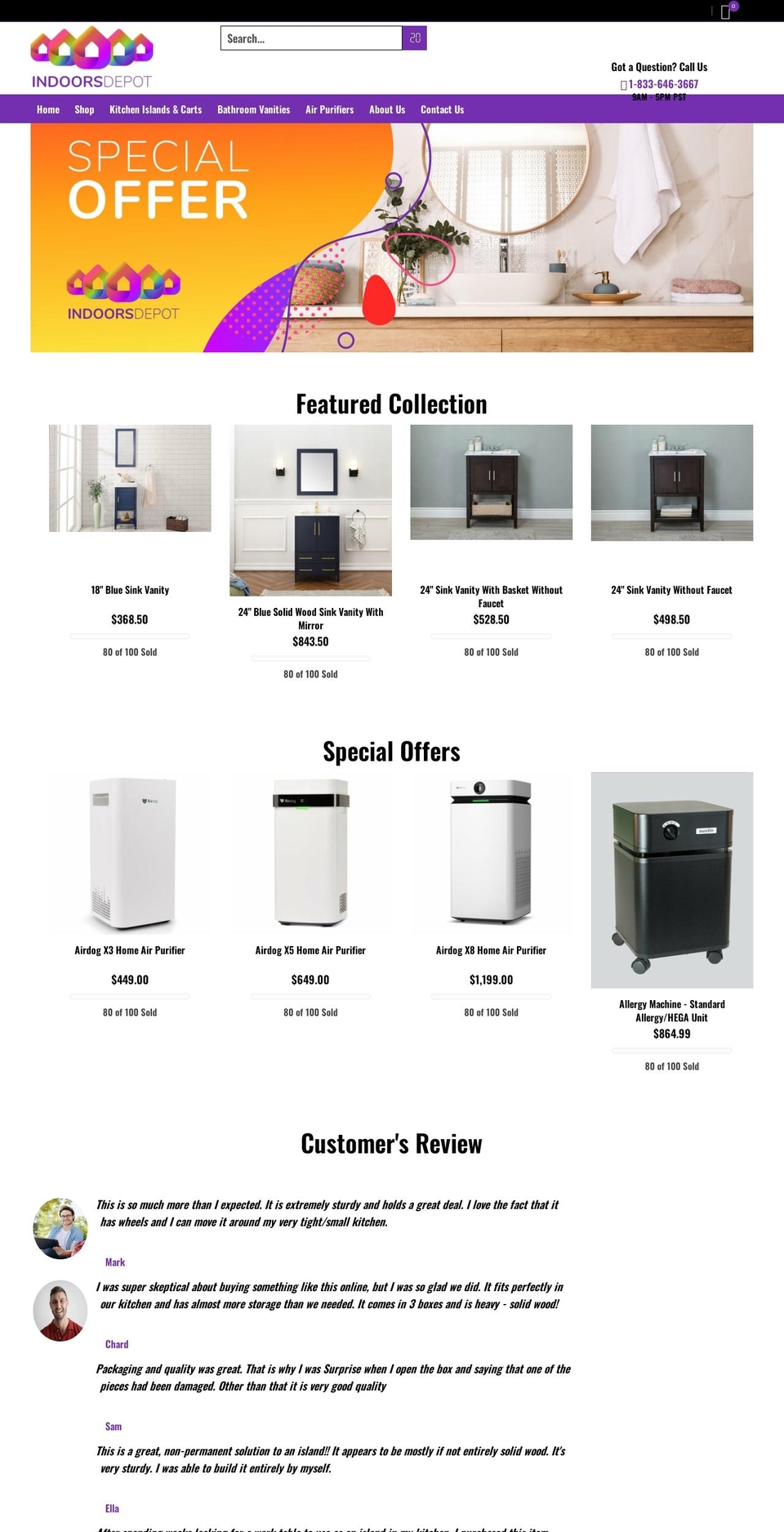 indoorsdepot.com shopify website screenshot