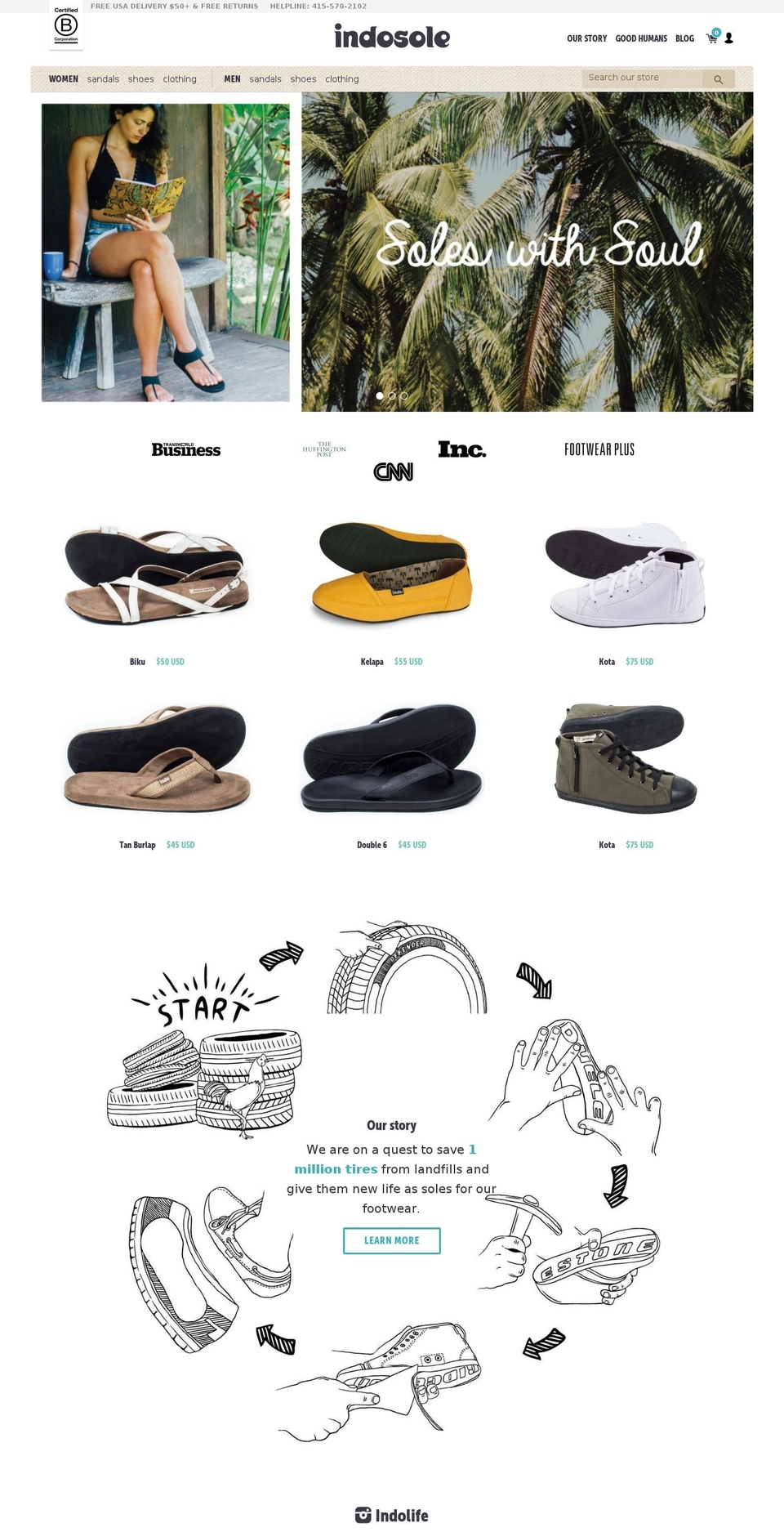 Focal Shopify theme site example indosole.com