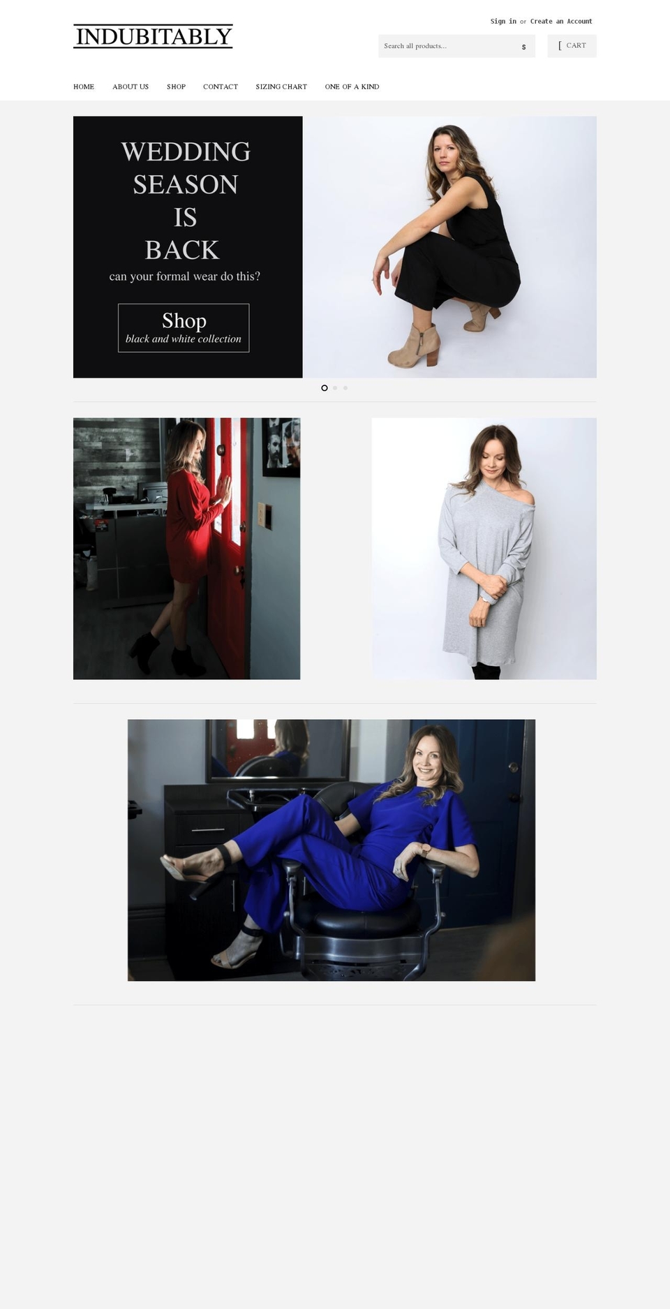 indubitablyofficial.com shopify website screenshot