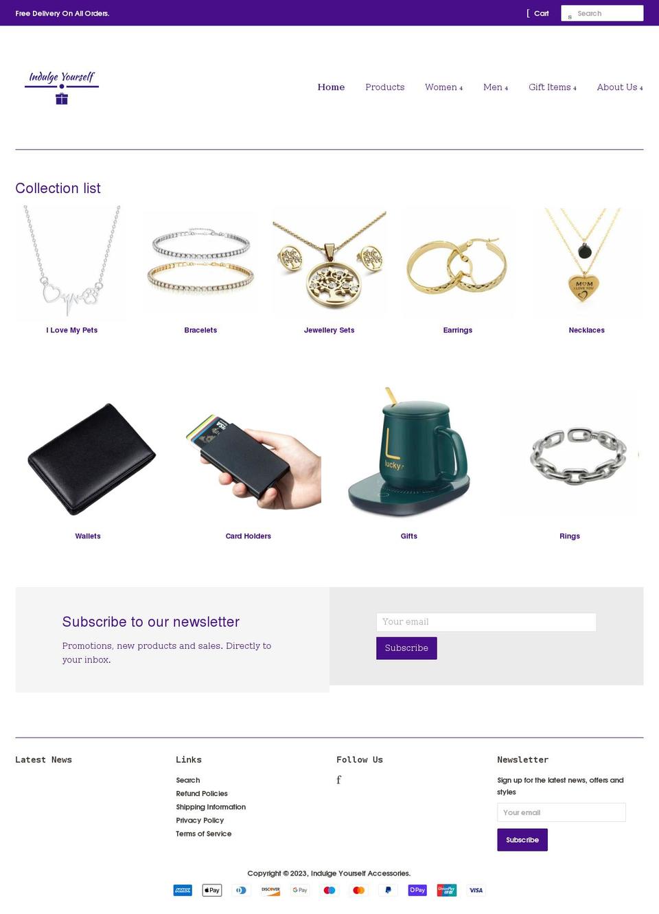 indulge-yourself.com shopify website screenshot
