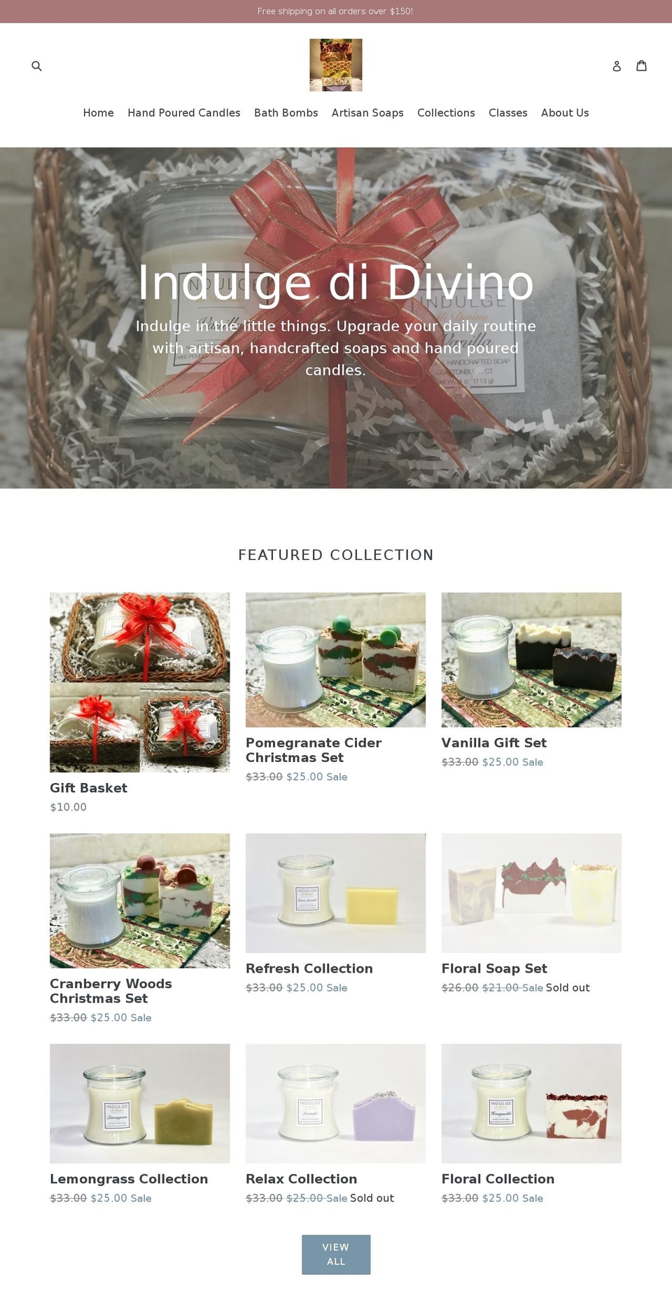 indulgedidivino.com — Shopify storefront screenshot