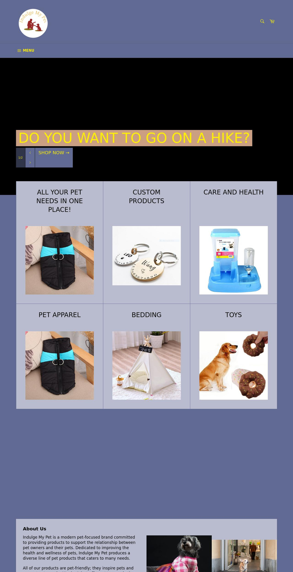indulgemypet.com shopify website screenshot