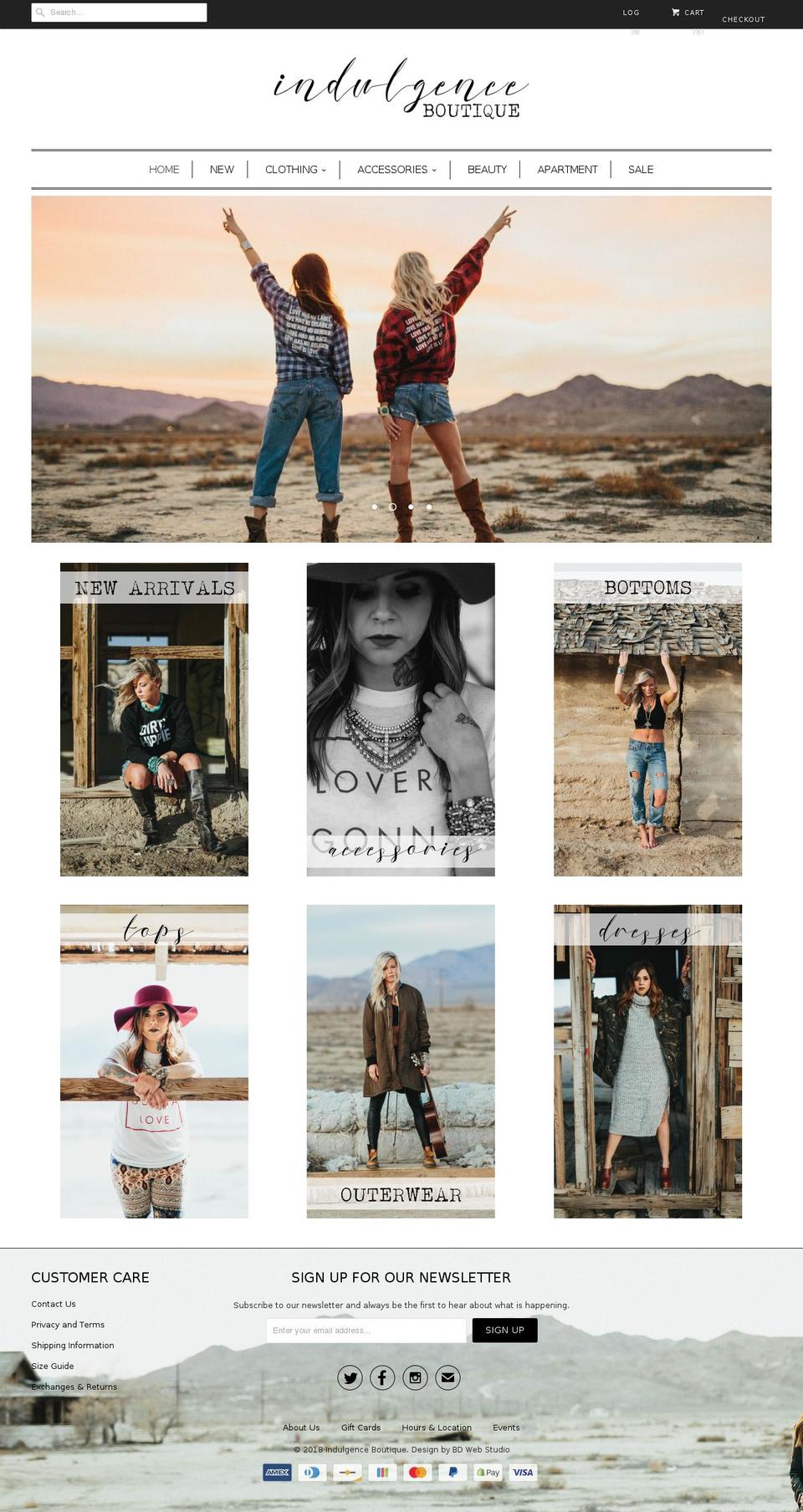 indulgencebtq.com — Shopify storefront screenshot
