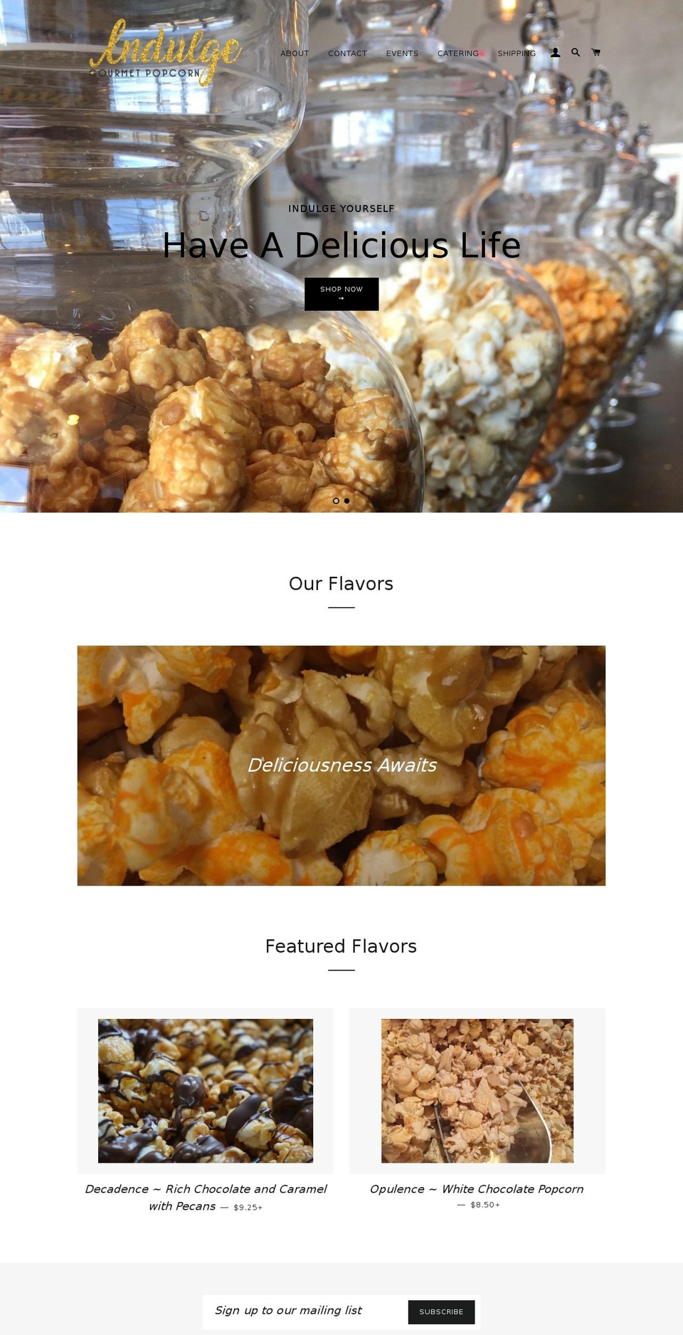 indulgepopcorn.com shopify website screenshot
