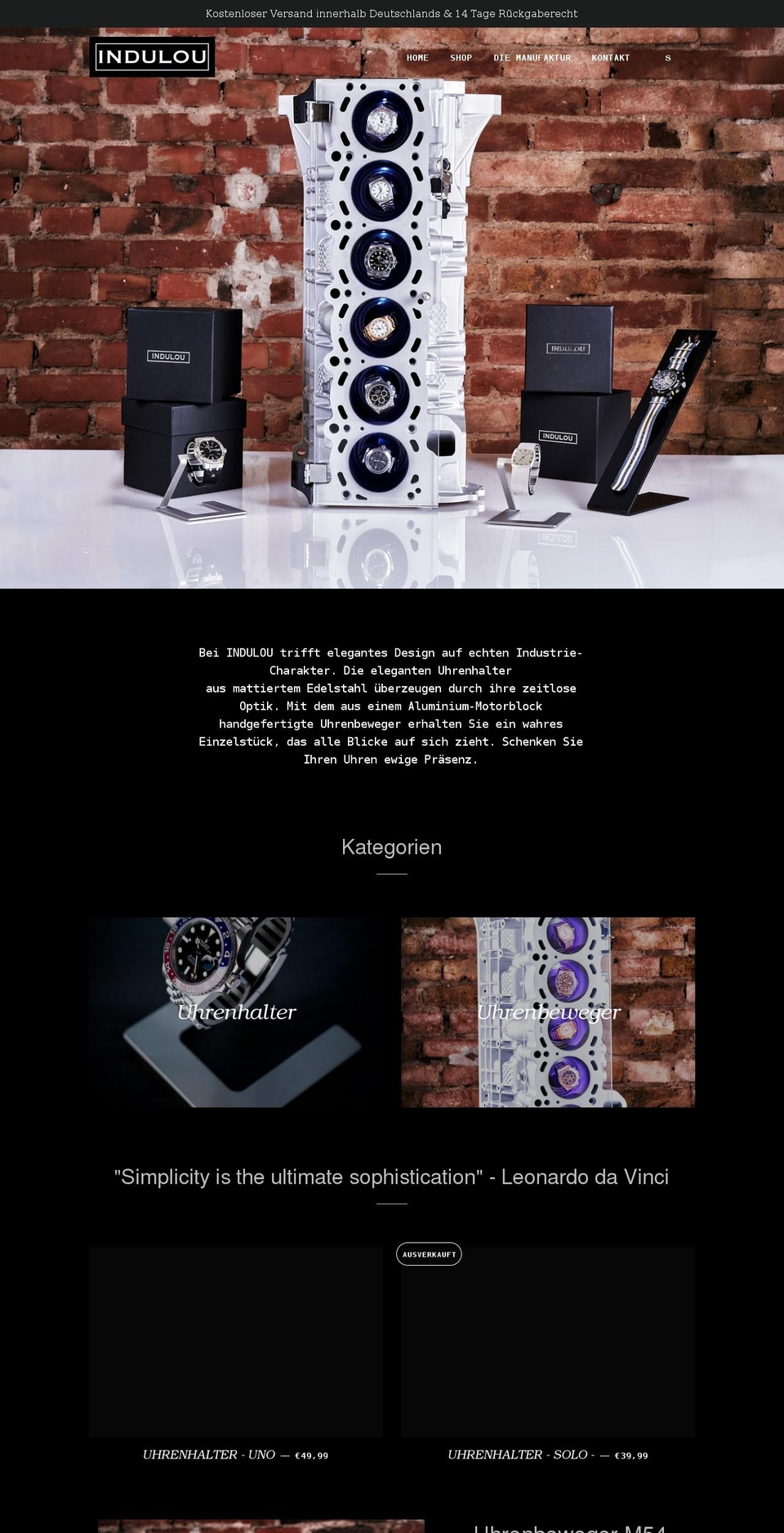 indulou.com shopify website screenshot