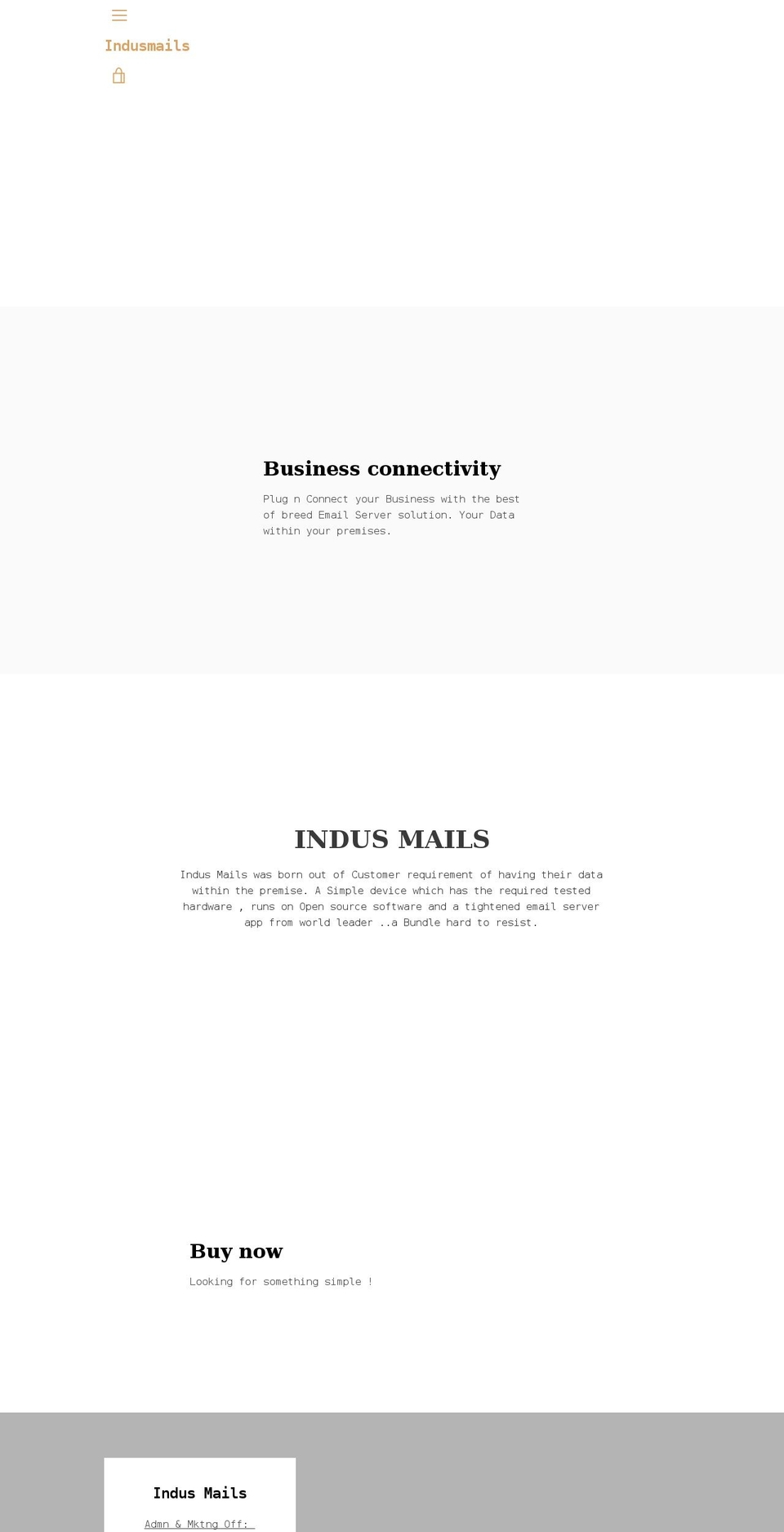 indusmails.in shopify website screenshot