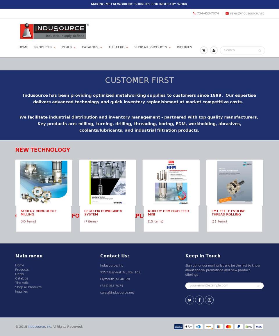 indusource.net shopify website screenshot