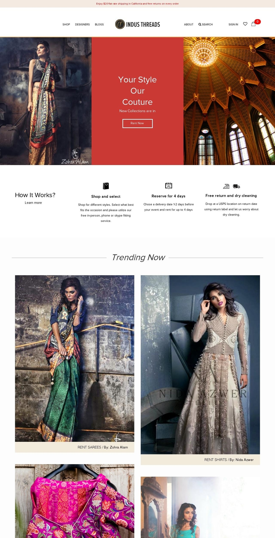 industhreads.com shopify website screenshot