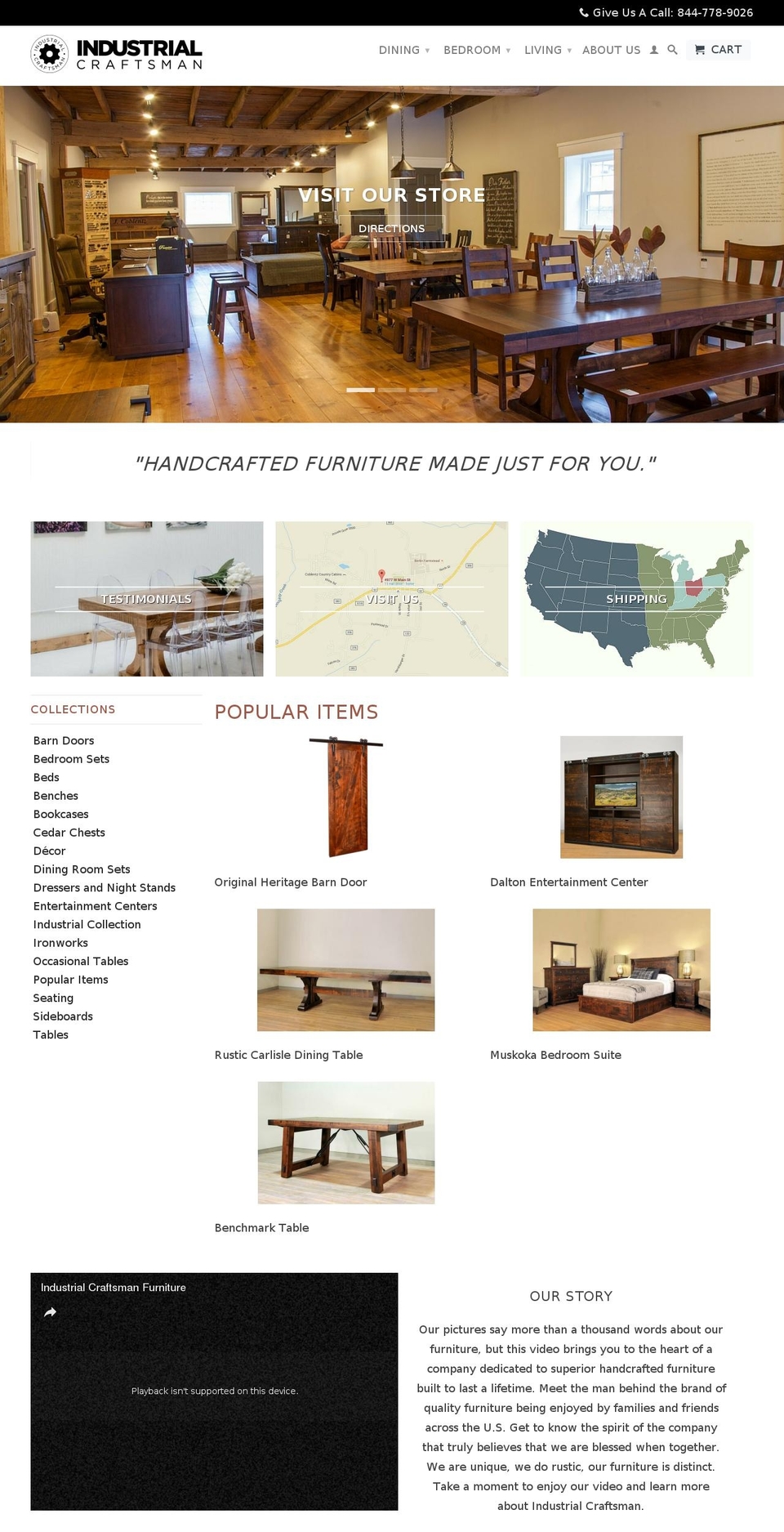 industrialcraftsman.com shopify website screenshot