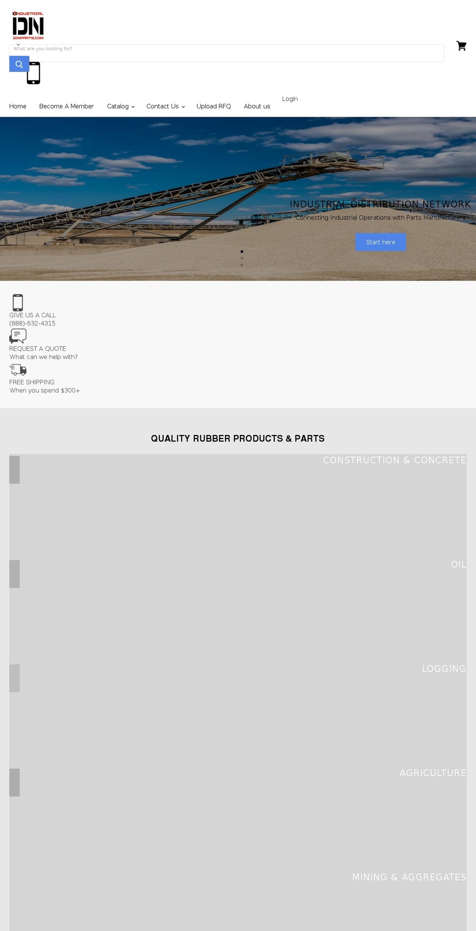 industrialdistributornetwork.com shopify website screenshot