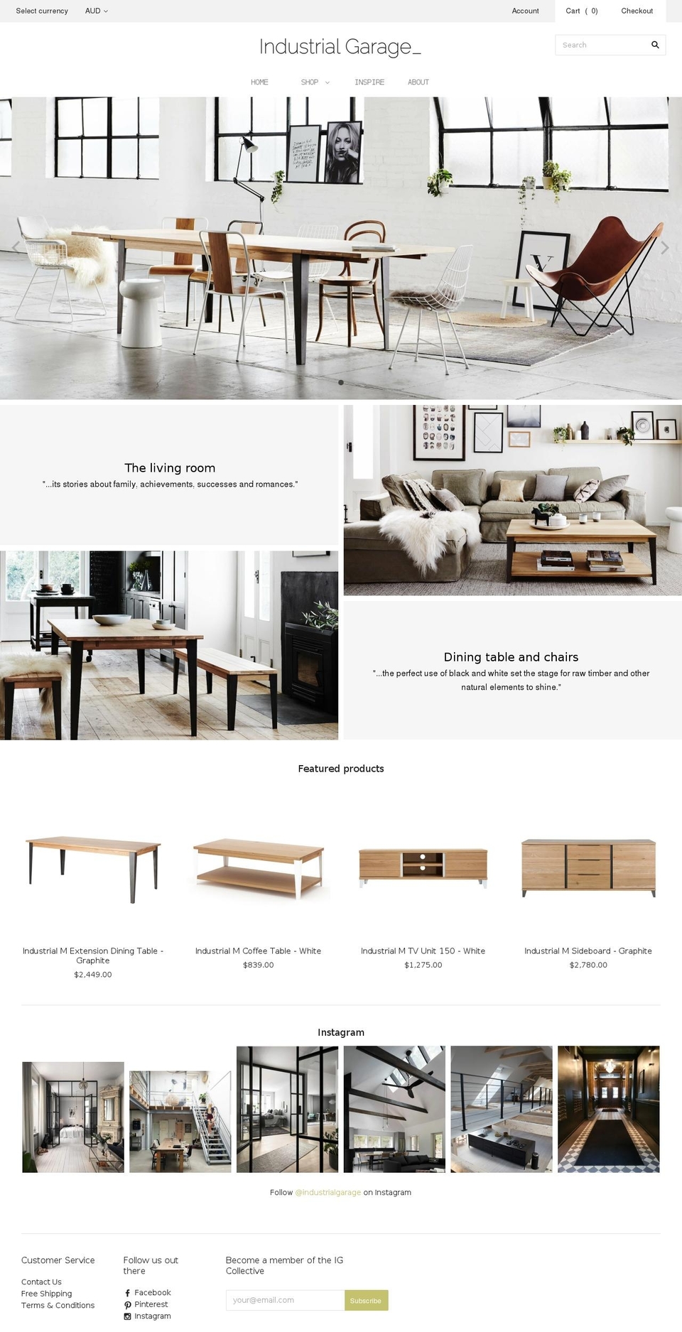 industrialgarage.com.au shopify website screenshot