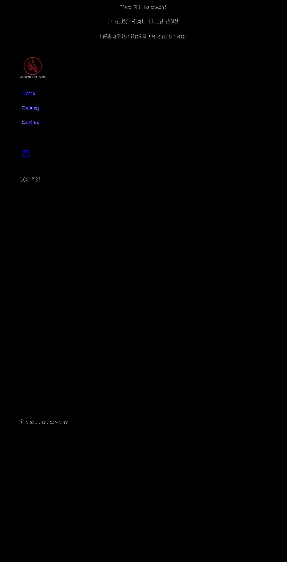 industrialillusions.net shopify website screenshot