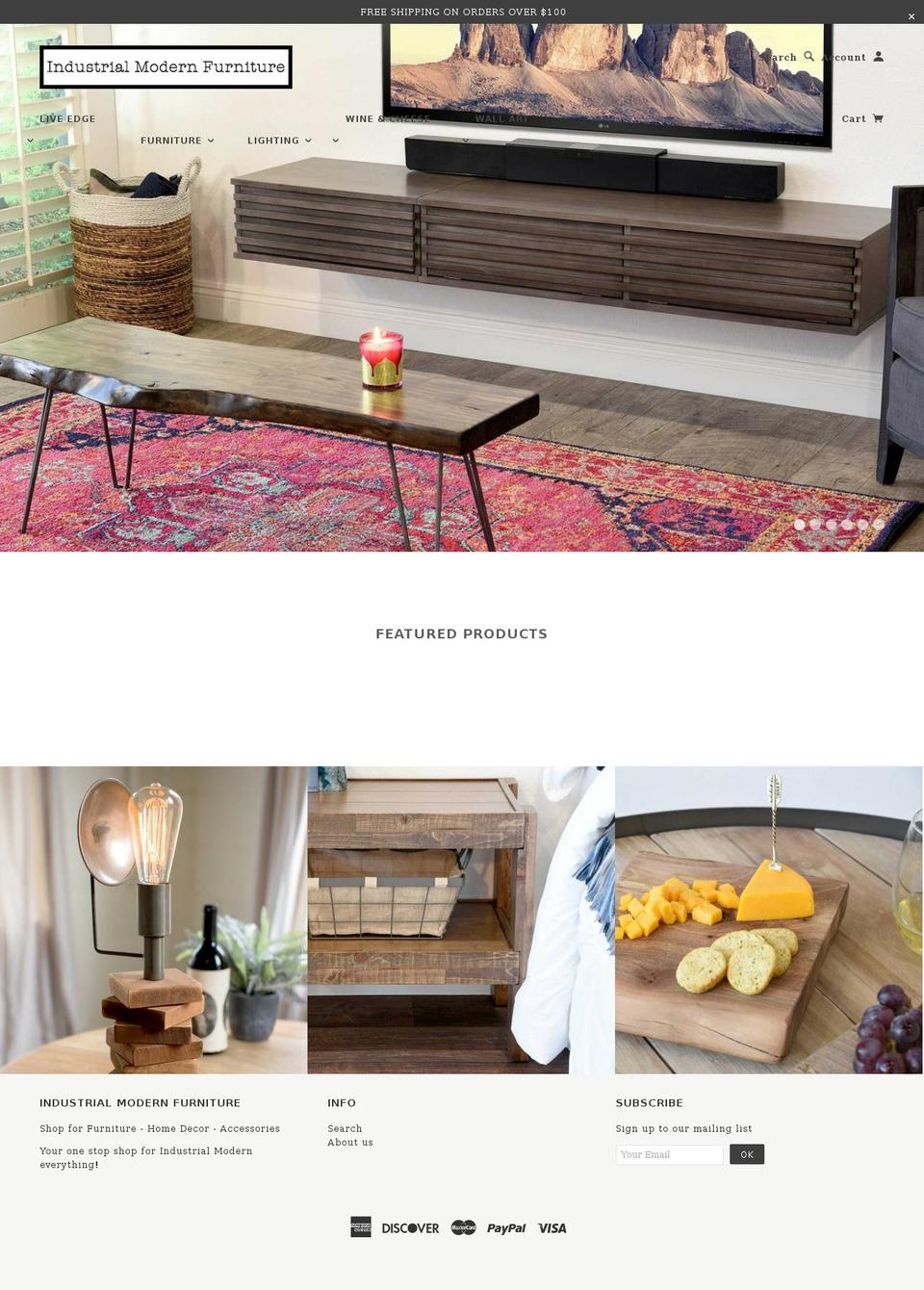 industrialmodernfurniture.com shopify website screenshot