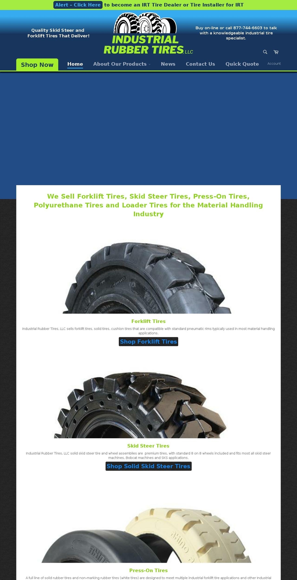 Copy of venture Shopify theme site example industrialrubbertires.com