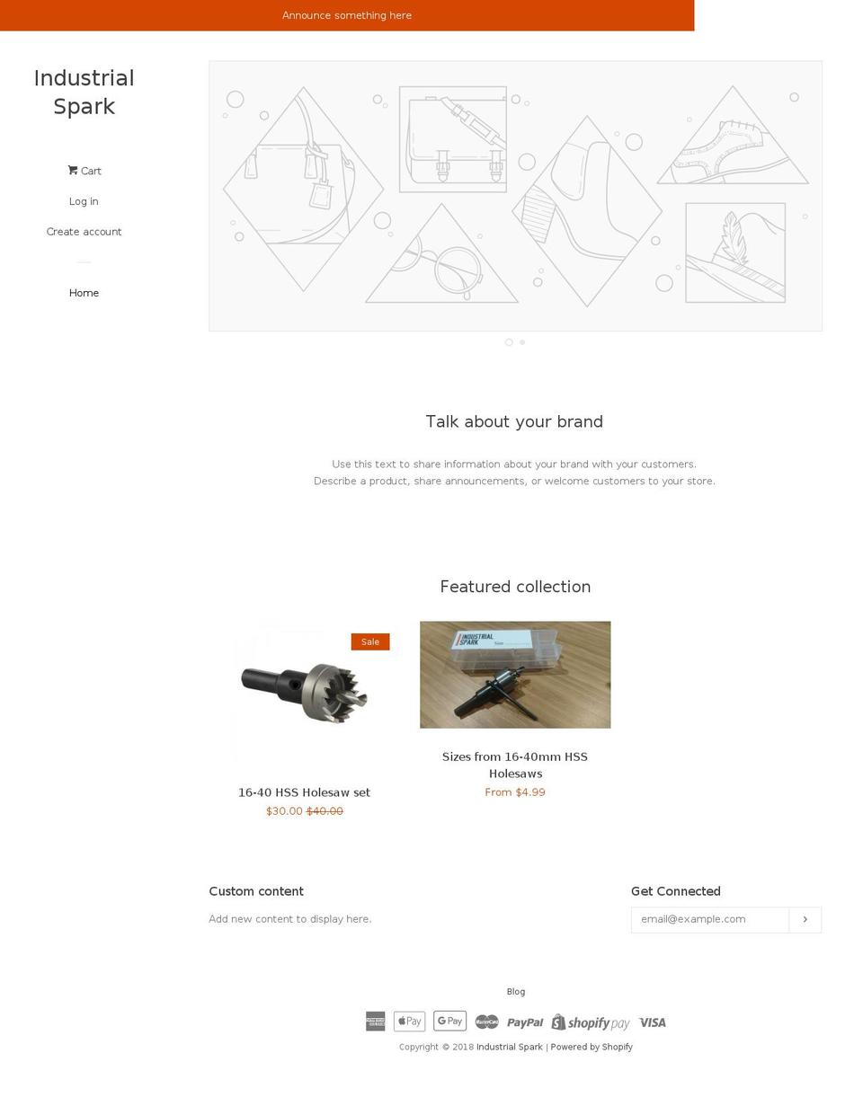 industrialspark.com — Shopify storefront screenshot