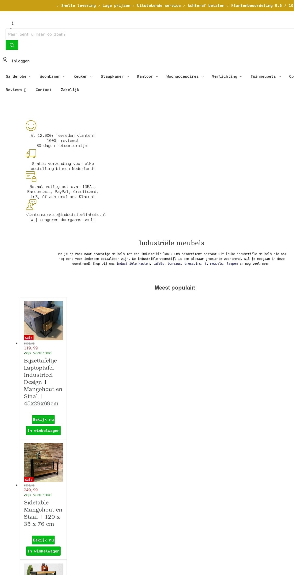 industrieelinhuis.nl shopify website screenshot