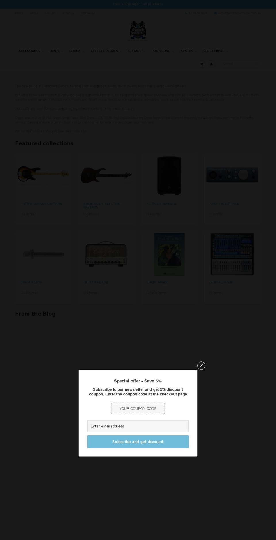 industriemusic.com shopify website screenshot