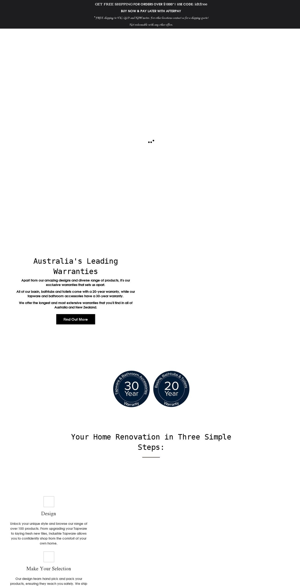 industrietapware.com.au shopify website screenshot