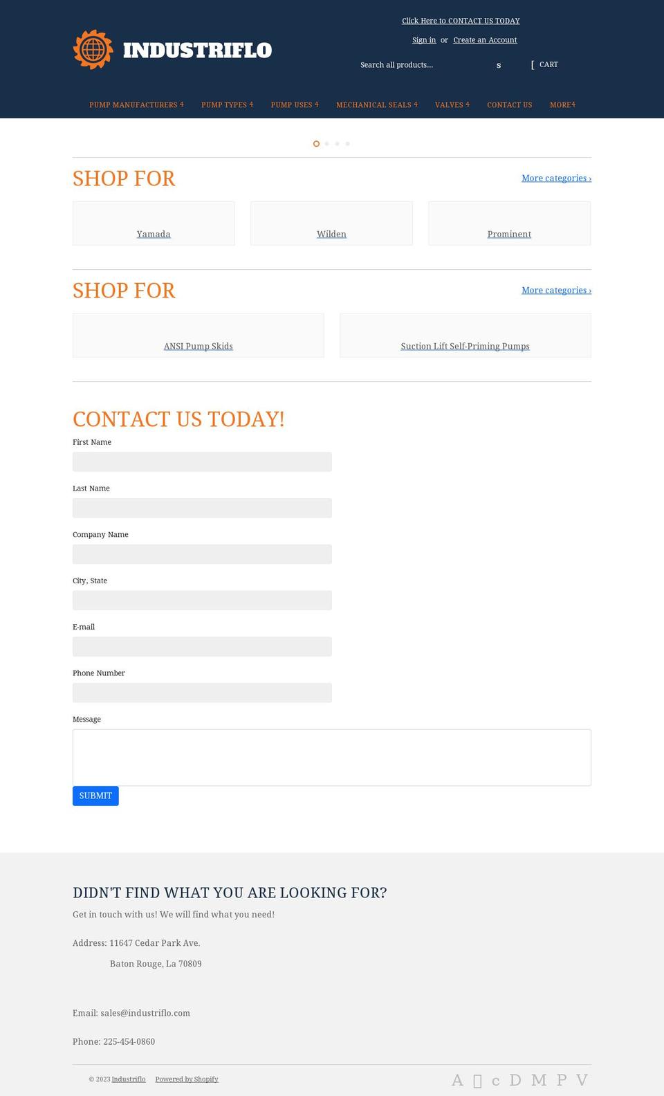industriflo.com — Shopify storefront screenshot