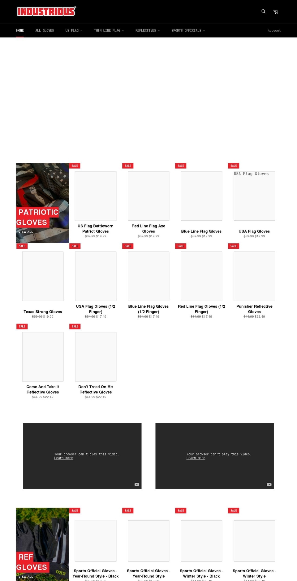 industrioushandwear.com shopify website screenshot