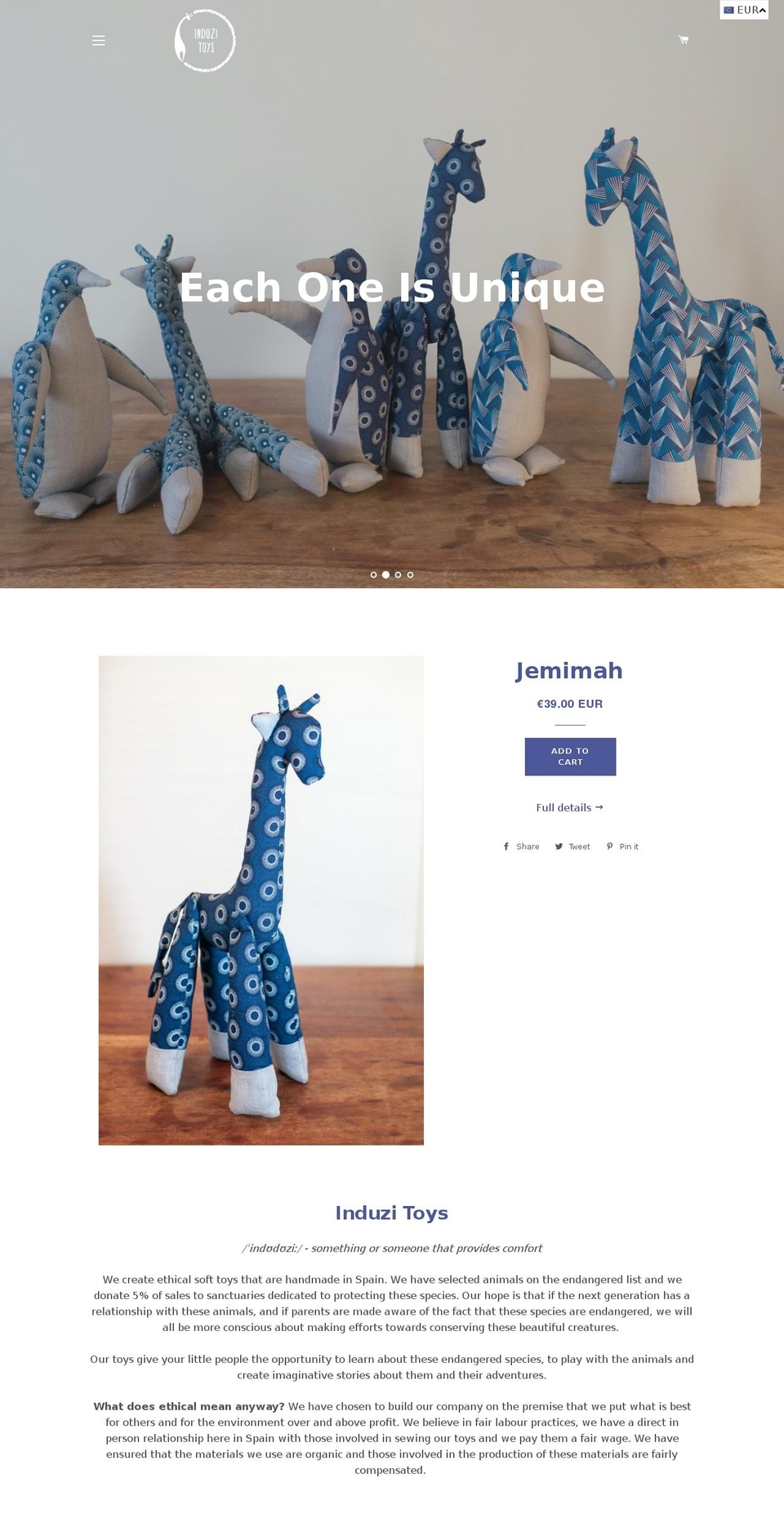 induzitoys.com shopify website screenshot