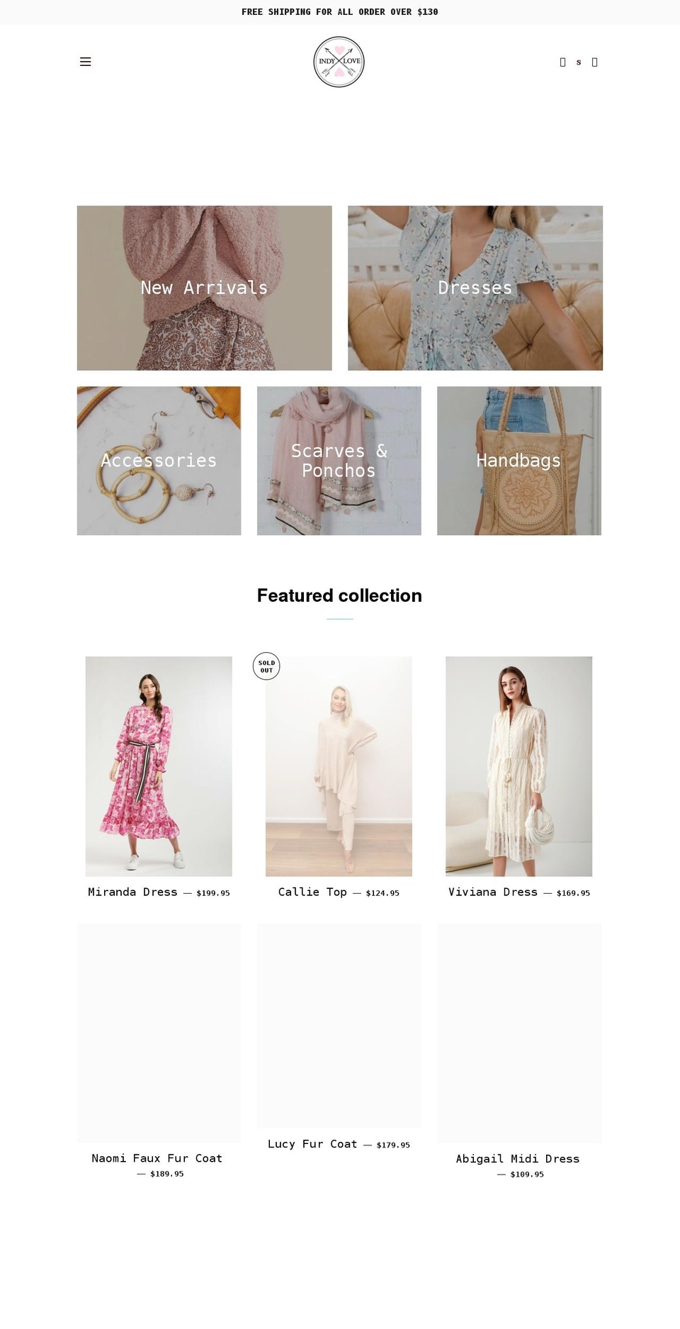 indylove.com.au shopify website screenshot