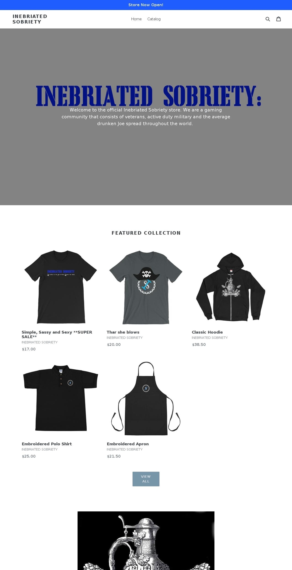 inebriatedsobriety.com — Shopify storefront screenshot