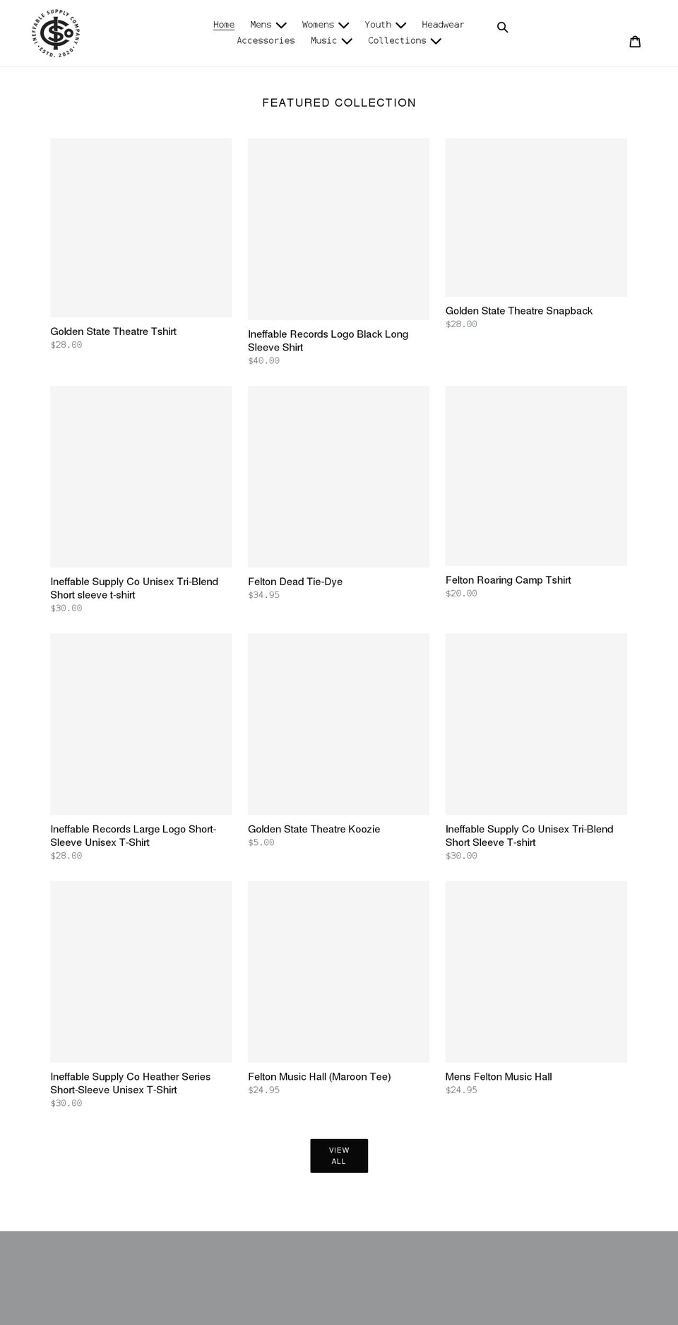 ineffable-music.myshopify.com shopify website screenshot