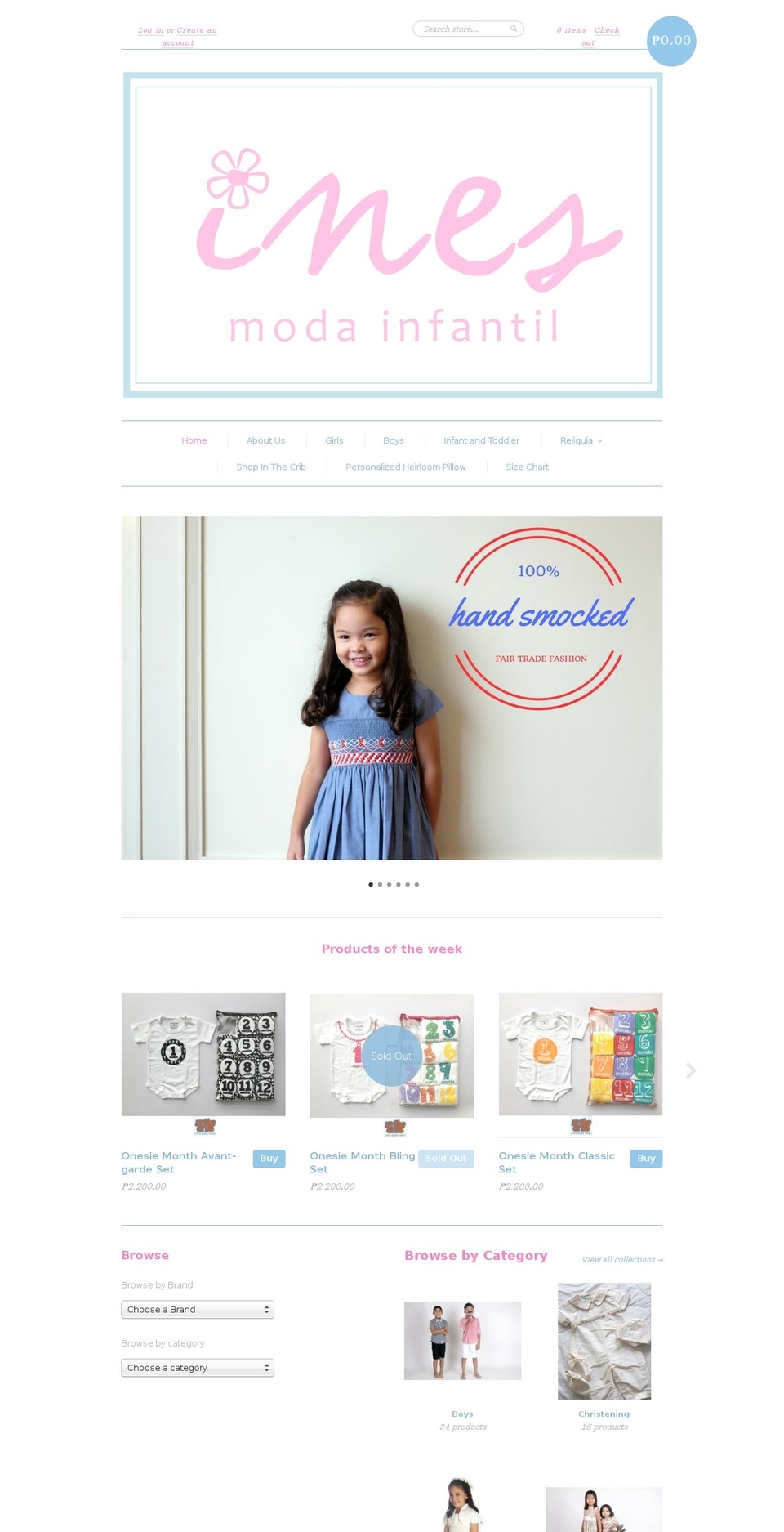 inesmodainfantil.com shopify website screenshot