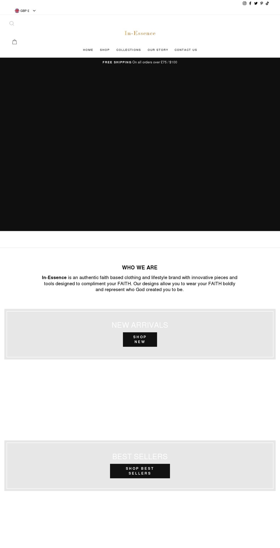 inessenceonline.com shopify website screenshot