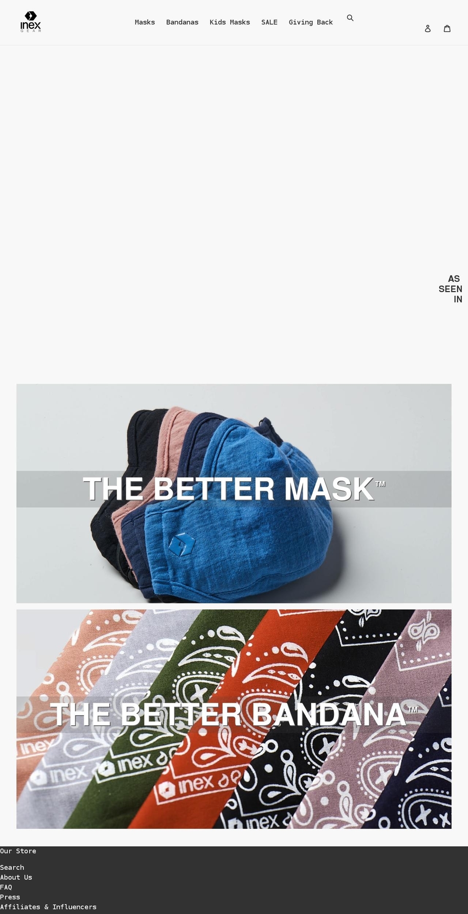inexgear.com shopify website screenshot