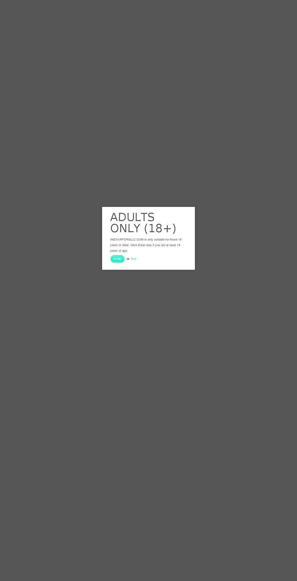 inexvaporsllc.com shopify website screenshot
