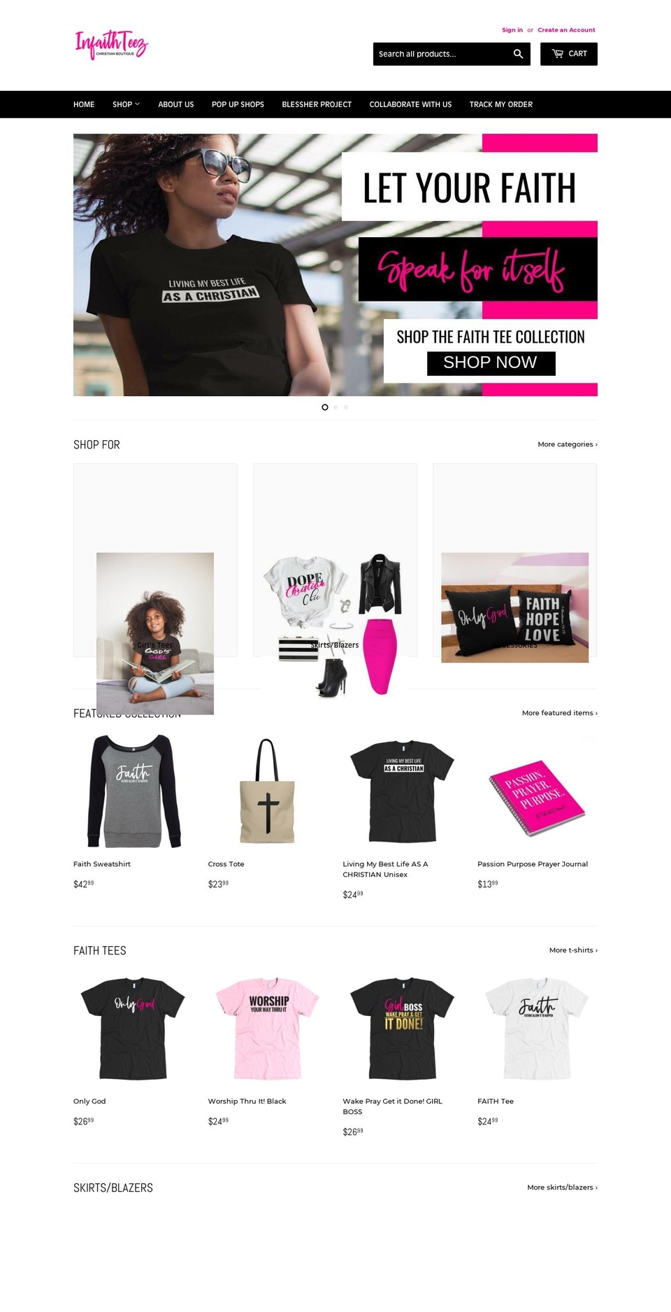 infaithteez.com — Shopify storefront screenshot
