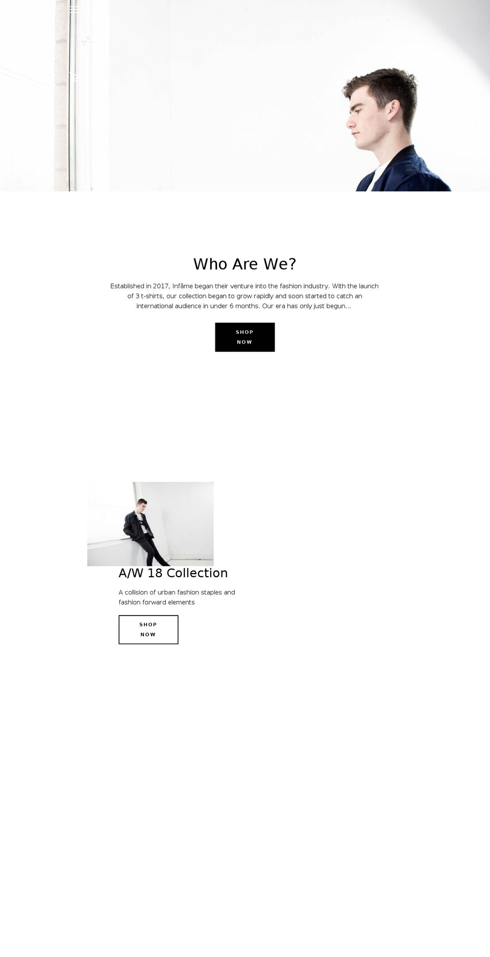 infameco.com — Shopify storefront screenshot
