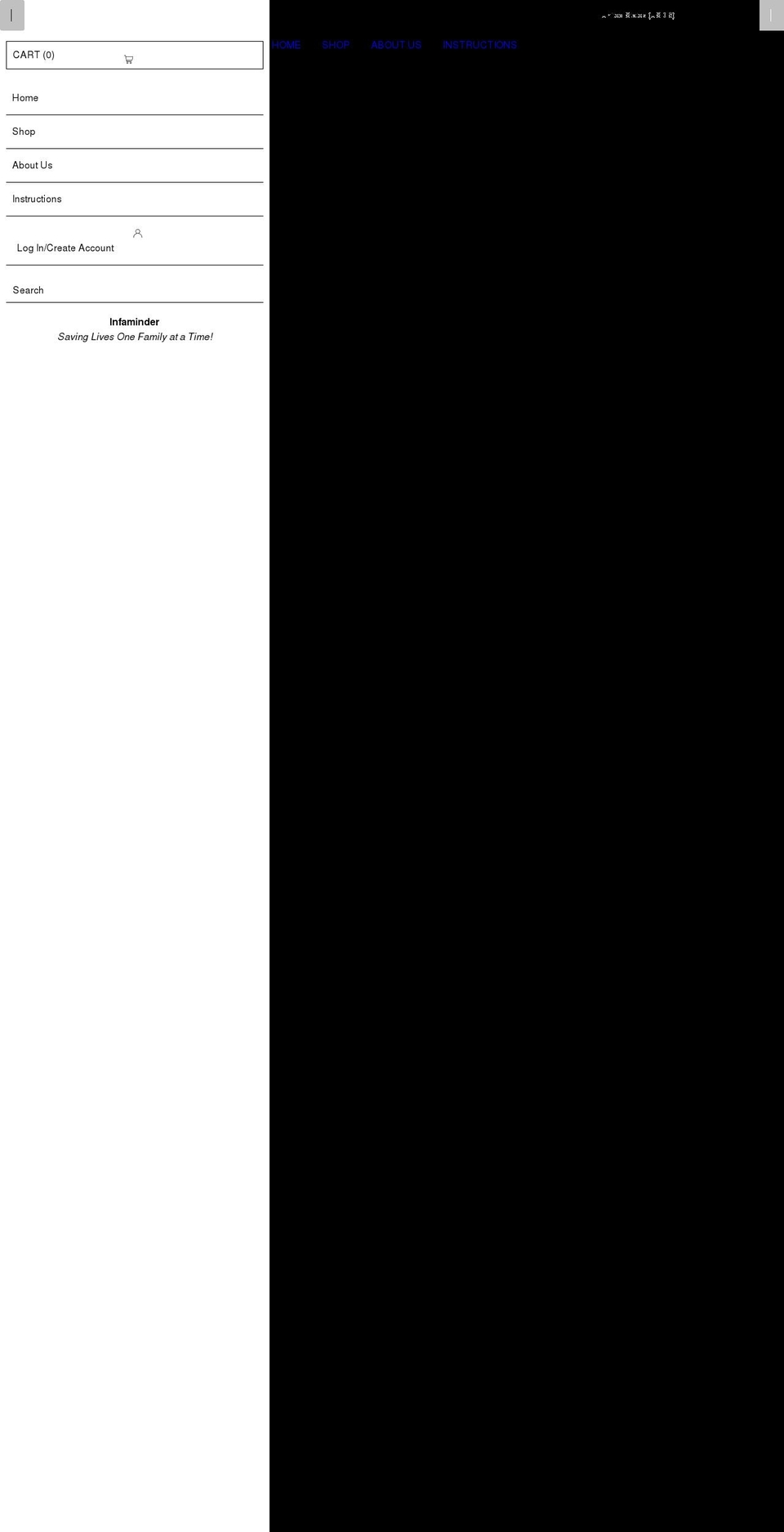 infaminder.com shopify website screenshot