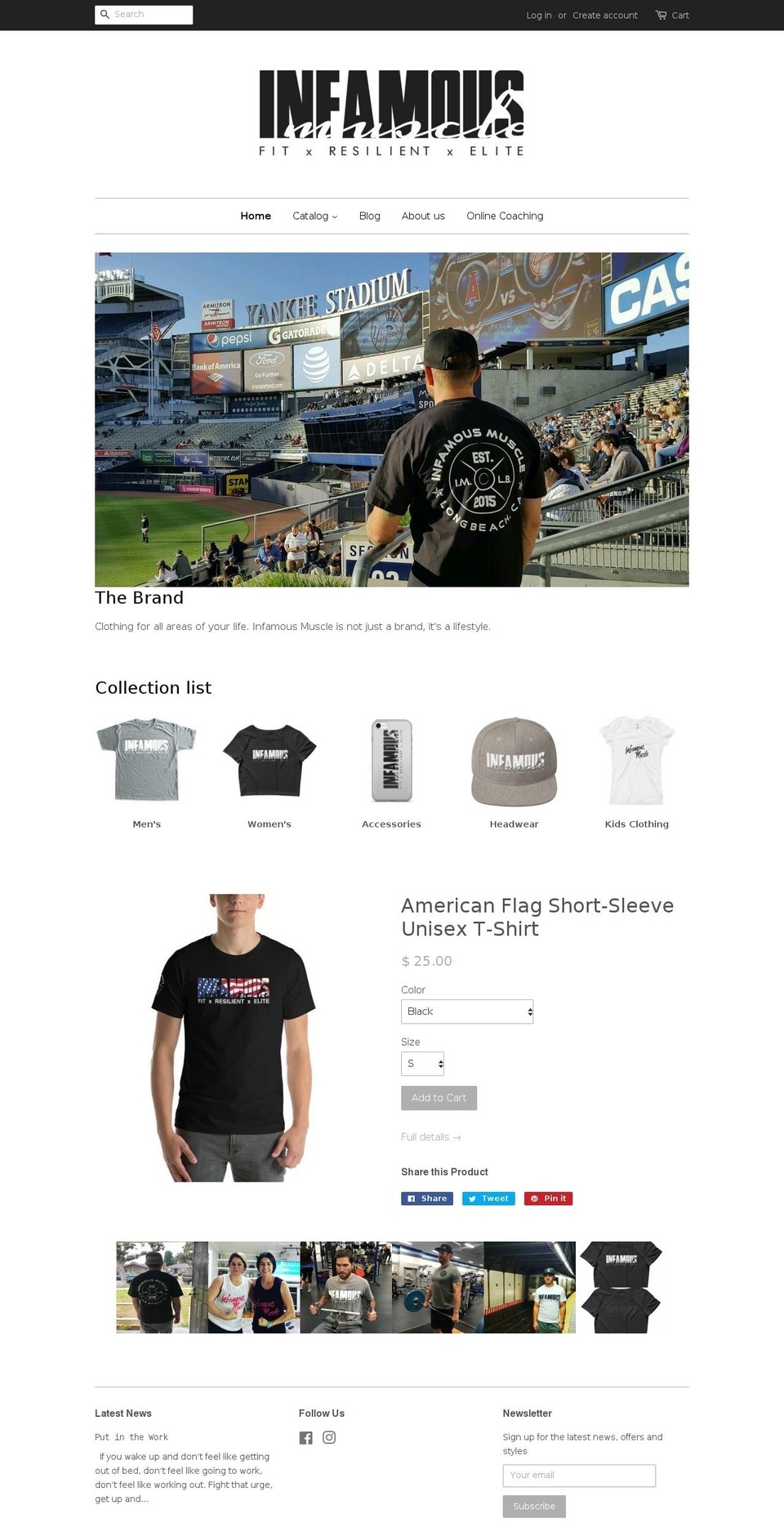 infamousmusclefre.com — Shopify storefront screenshot