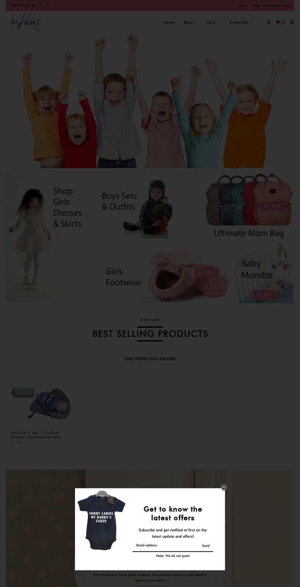 home-v1 Shopify theme site example infant2u.com