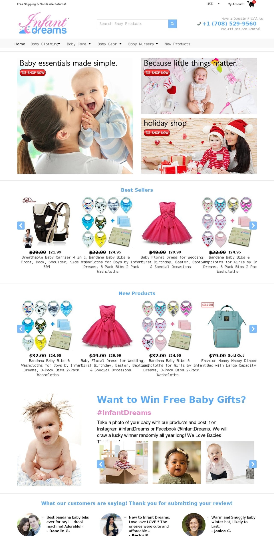 infantdream.com — Shopify storefront screenshot