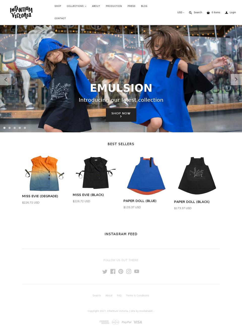 infantiumvictoria.com shopify website screenshot